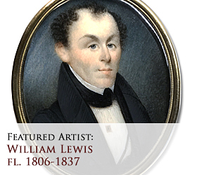 Biographical article on William Lewis, 19th century American miniature portrait painter/artist